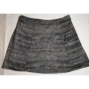 NIKE Womens XL Dri-Fit Golf‎ Skort Black White Abstract Print Skirt Shorts